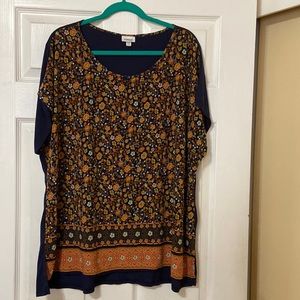 Mixed Media Border Top - gold floral